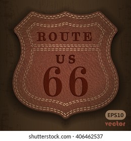 Route 66 - Vintage road sign.