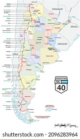 route of the argentinian national road 40 with sights 