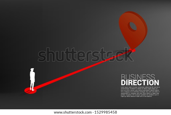 Route between 3D\
location pin markers and businessman . Concept for Location and\
business direction.