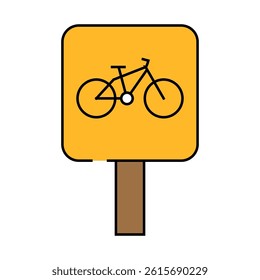 route for bicyclist line icon vector. route for bicyclist sign. isolated symbol illustration