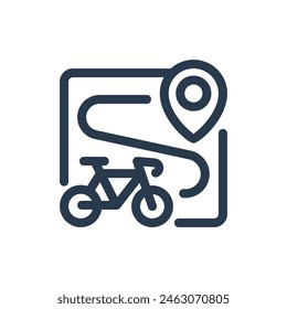 Route of Bike Race Vector Icon Illustration