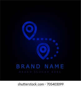 Route blue chromium metallic logo