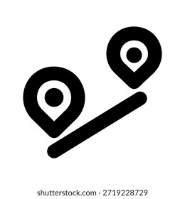 Route bold icon. The icon can be used for websites, print templates, presentation templates, illustrations, etc.