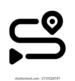 Route bold icon. The icon can be used for websites, print templates, presentation templates, illustrations, etc.
