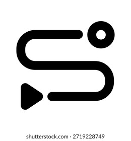 Route bold icon. The icon can be used for websites, print templates, presentation templates, illustrations, etc.