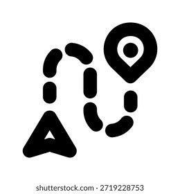 Ícone de rota em negrito. O ícone pode ser usado para sites, modelos de impressão, modelos de apresentação, ilustrações, etc.