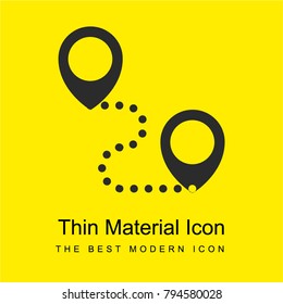 Route bright yellow material minimal icon or logo design
