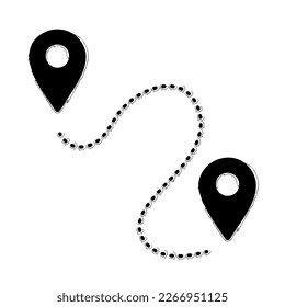 route brush isolated on white background, vector illustration.
