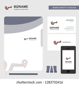 Route Business Logo, File Cover Visiting Card and Mobile App Design. Vector Illustration
