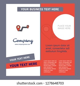 Route Company Brochure Template. Vector Busienss Template