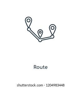 Route concept line icon. Linear Route concept outline symbol design. This simple element illustration can be used for web and mobile UI/UX.