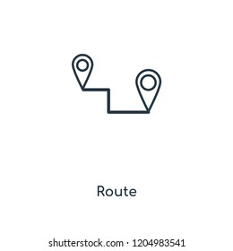 Route concept line icon. Linear Route concept outline symbol design. This simple element illustration can be used for web and mobile UI/UX.