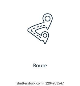 Route concept line icon. Linear Route concept outline symbol design. This simple element illustration can be used for web and mobile UI/UX.