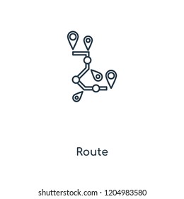 Route concept line icon. Linear Route concept outline symbol design. This simple element illustration can be used for web and mobile UI/UX.