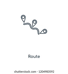 Route concept line icon. Linear Route concept outline symbol design. This simple element illustration can be used for web and mobile UI/UX.