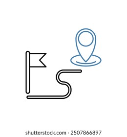 route concept line icon. Simple element illustration. route concept outline symbol design.