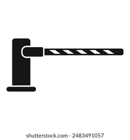 Route crossing barrier icon simple vector. Direction control. Danger cross