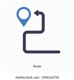 Route or Destination Icon Concept