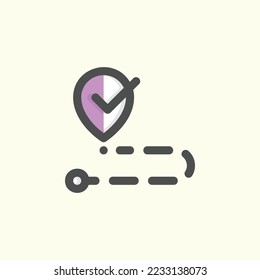  route destination icon, isolated navigations colored outline icon in light blue background, perfect for website, blog, logo, graphic design, social media, UI, mobile app