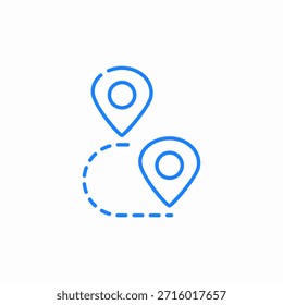 vetor de sinal de ícone de destino de rota