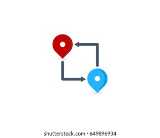 Route Direction Icon Logo Design Element