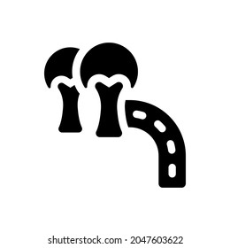 Route direction icon on white background