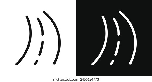 Route Direction Icon Set. Straight route and roadway vector symbols. Traffic pathway and street signs.