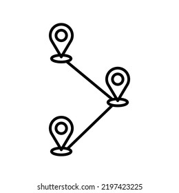Route Direction Icons. Map pin icon in flat style. Navigation vector illustration on white isolated background. Location concept.
