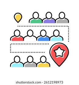 route and direction of parade color icon vector. route and direction of parade sign. isolated symbol illustration