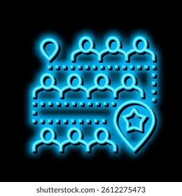route and direction of parade neon light sign vector. route and direction of parade illustration