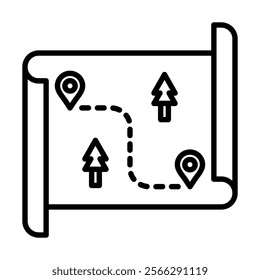 Route Excursion icon line vector illustration