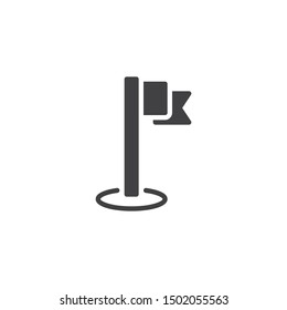 Route finish vector icon. filled flat sign for mobile concept and web design. Gps navigation flag glyph icon. Symbol, logo illustration. Vector graphics