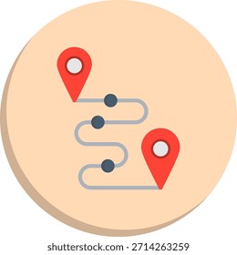 Ícone de Estilo de Círculo Plano de Rota