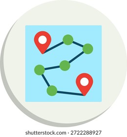 Ícone de Estilo de Círculo Plano de Rota