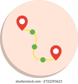Ícone de Estilo de Círculo Plano de Rota