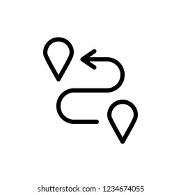 Route flat icon. Single high quality outline symbol of info for web design or mobile app. Thin line signs for design logo, visit card, etc. Outline logo of route