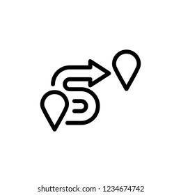 Route flat icon. Single high quality outline symbol of info for web design or mobile app. Thin line signs for design logo, visit card, etc. Outline logo of route