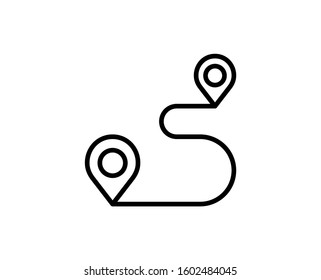 Route flat icon. Single high quality outline symbol for web design or mobile app.  Route thin line signs for design logo, visit card, etc. Outline pictogram EPS10