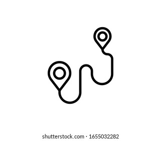Route flat icon. Single high quality outline symbol for web design or mobile app.  Route thin line signs for design logo, visit card, etc. Outline pictogram EPS10