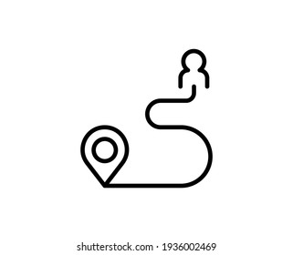 Route flat icon. Single high quality outline symbol for web design or mobile app.  Route thin line signs for design logo, visit card, etc. Outline pictogram EPS10