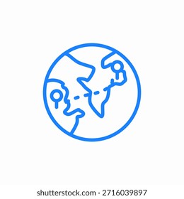 Vector de signo de icono de globo de ruta