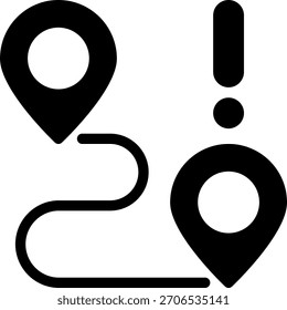 route glyph icon illustration vector