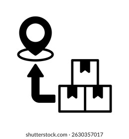 Route glyph, mini illustration icon. use for modern concept, print, UI, UX kit, web and app development. Vector related to sales, logistic and ecommerce