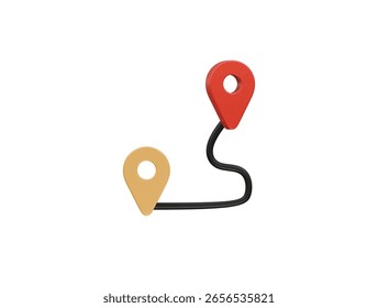 route icon 3d illustration render