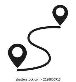 Route Icon. Blak route icon isolated on background. map pointer.  icon vector 
