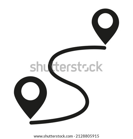 Route Icon. Blak route icon isolated on background. map pointer.  icon vector 