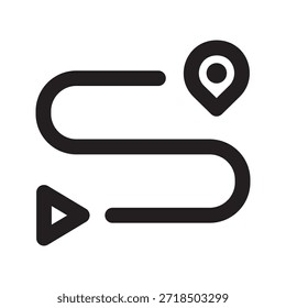 Icono de ruta. El ícono se puede utilizar para Sitios web, Plantillas impresas, Plantillas de presentación, ilustraciones, etc