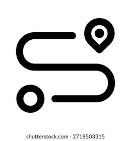 Icono de ruta. El ícono se puede utilizar para Sitios web, Plantillas impresas, Plantillas de presentación, ilustraciones, etc