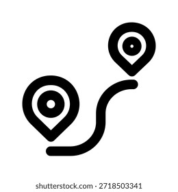 Icono de ruta. El ícono se puede utilizar para Sitios web, Plantillas impresas, Plantillas de presentación, ilustraciones, etc