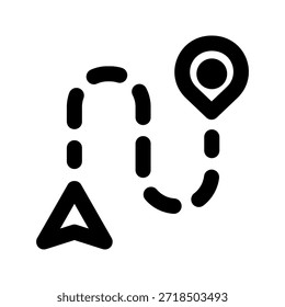 Icono de ruta. El ícono se puede utilizar para Sitios web, Plantillas impresas, Plantillas de presentación, ilustraciones, etc